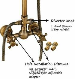 Wall Mount Shower Faucet Set 8Rain Head Combo Hand Shower Tub Filler Mixer Taps