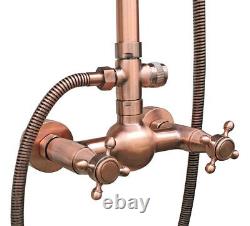Wall Mounted Antique Copper Bathroom Rain Shower Faucet Set Tub Mixer Tap 2rg526