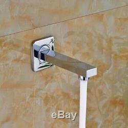 Wall Mounted LED Bathroom Shower Faucet Set Bathtub Mixer Tap Hand Shower Chrome