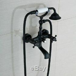 Wall Mounted Oil Rubbed Bronze Swivel Clawfoot Bath Tub Faucet wtih Hand Shower