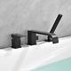 Waterfall Roman Tub Faucet With Hand Shower, Deck Mount Tub Filler Bathtub Fauce