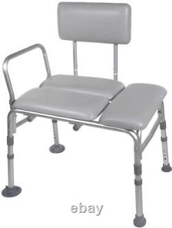 Wheelchair to Bath Tub Transfer Bench Shower Chair Padded Seat 400 lb. Hand Rail
