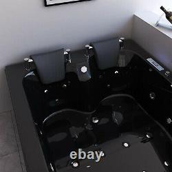 Whirlpool Bathtub AMALFI with Heater Hot Tub Black with Double Pump 2 persons