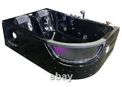 Whirlpool Bathtub Black Hot Tub Double Pump Hydrotherapy 2 two persons PEGASO
