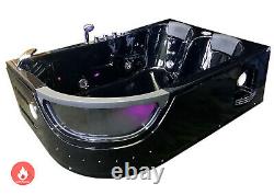 Whirlpool Bathtub Black Hot Tub Double Pump ORION Hydrotherapy 2 person + Heater