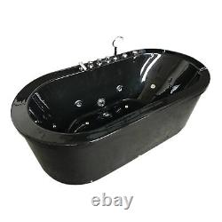 Whirlpool Freestanding Modern Bathtub Hot Tub Hydrotherapy 16 Nozzle Double Pump