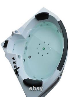Whirlpool bathtub white hydrotherapy with heater Hot tub 2 person 59.05