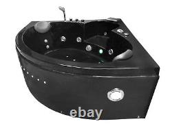 Whirlpool massage hydrotherapy 2 two person 59.05 Black corner bathtub hot tub