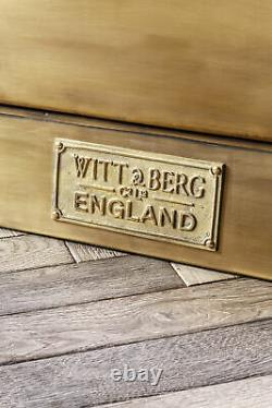 Witt & Berg Copper Bateau Bathtub Antique Brass Exterior / Enamel Interior