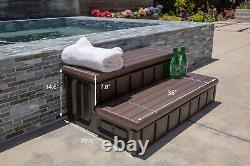 XtremepowerUS 36 Universal Resin Spa and Hot Tub Steps Hidden Storage 2 Step